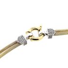 Afbeelding 4 van Tricolor gouden schakelketting met zirconia