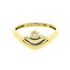 Image 3 of Gold solitaire ring with diamond; 0.015 ct.