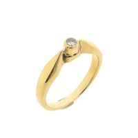Gold solitaire ring with diamond; 0.17 ct.