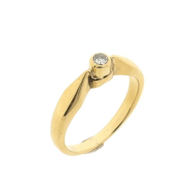 Image 1 of Gold solitaire ring with diamond; 0.17 ct.