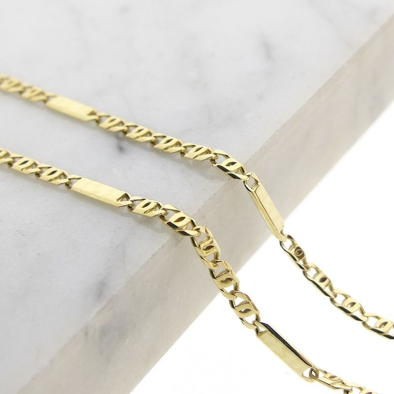 Image 6 of Gold closed figaro link necklace | 47 cm