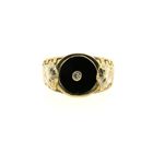 Image 5 of 18-karat gold men's signet ring with onyx and diamond | 0.025 ct.