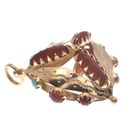 Image 2 of Golden oriental pendant with turquoise and jasper