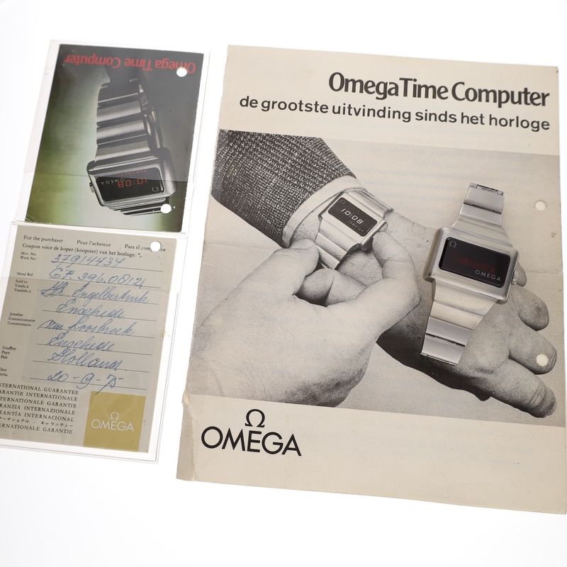 Image 19 of Omega Constealth 'Time Computer' 396.0812; Vintage LED watch from 1975 (with papers)