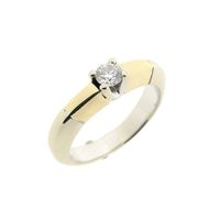 Two-tone gold solitaire ring with diamond; 0.25 ct.