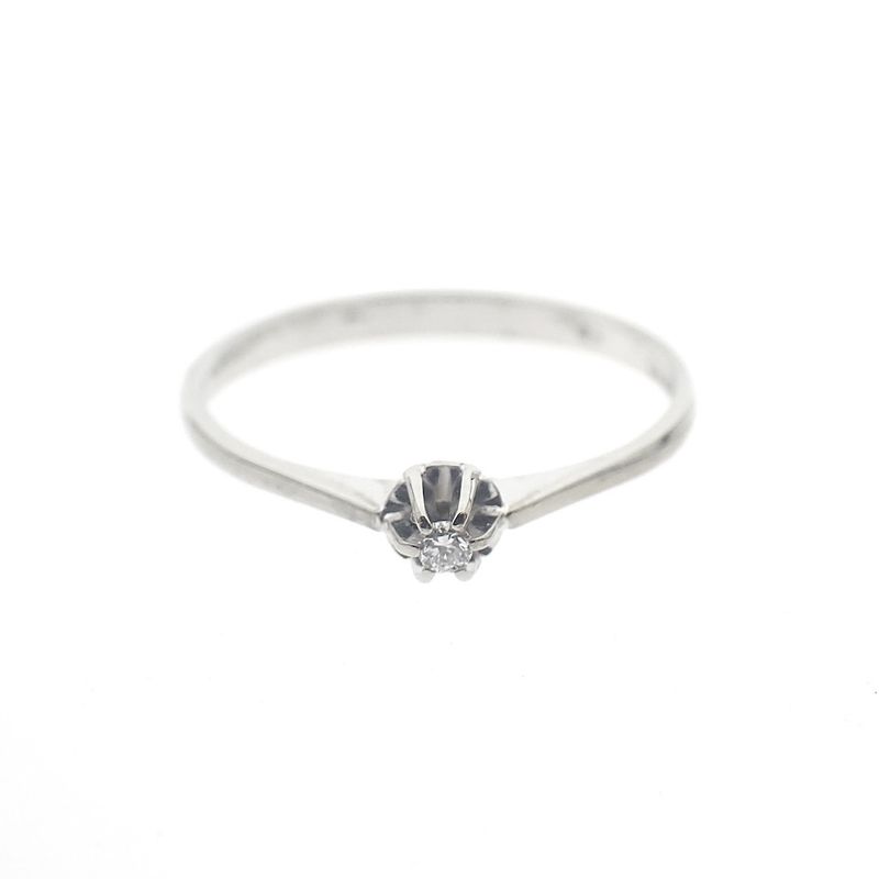 Image 3 of White gold solitaire ring with 0.03 ct diamond.