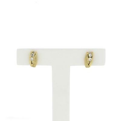 Image 1 of Gold stud earrings with zirconia