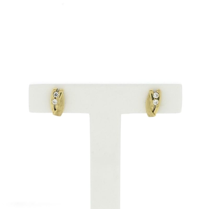 Image 1 of Gold stud earrings with zirconia