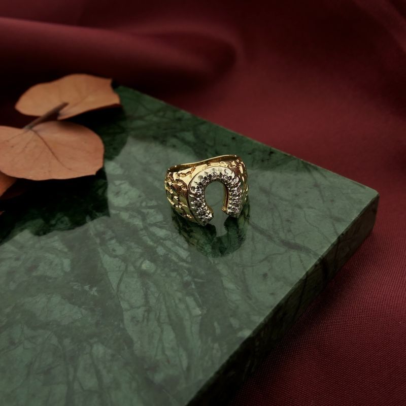 Image 2 of Gold men's pinky ring with diamonds; 0.165 ct.