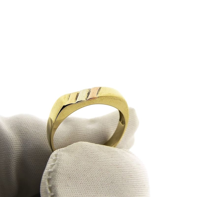 Image 7 of Tricolor gold pinky ring | Men