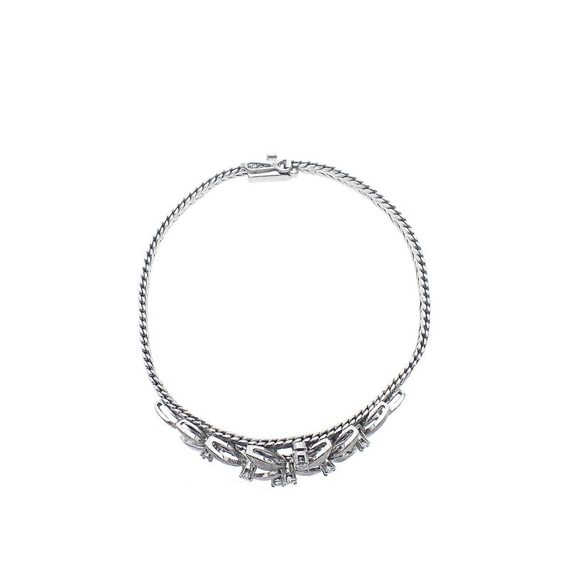 Image 3 of White gold link bracelet with diamond; 0.35 ct.