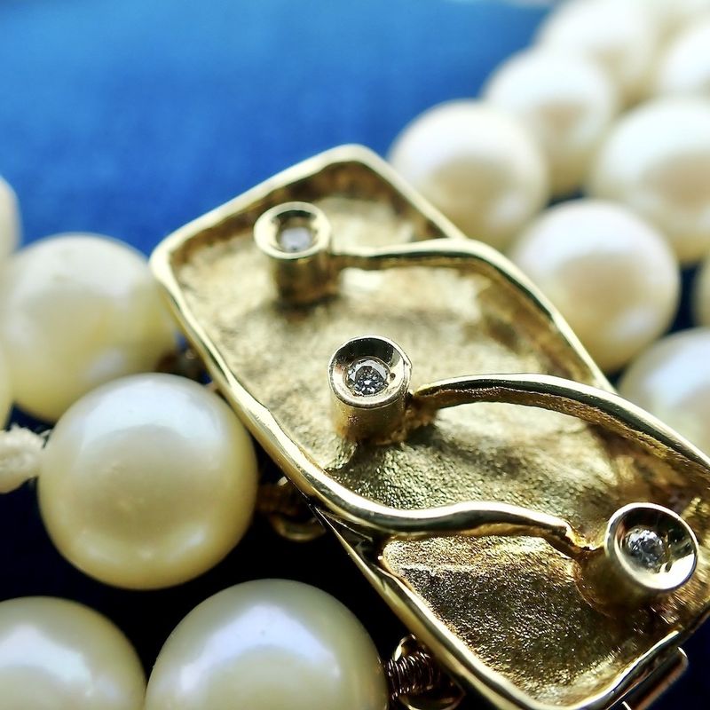 Image 5 of Pearl bracelet with gold clasp; Antique | 20.5 cm