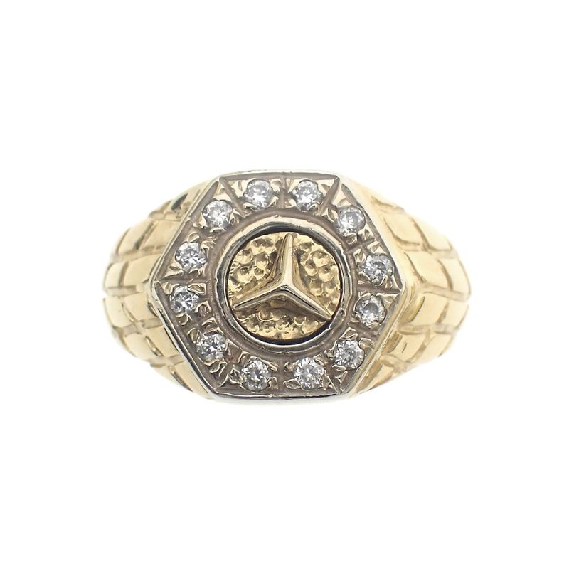 Image 3 of Two-tone gold ring with Mercedes logo