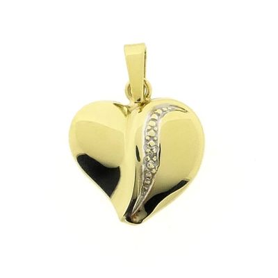 Gold heart pendant with diamond | 0.005 ct. Image 1 of Gold heart pendant with diamond | 0.005 ct.