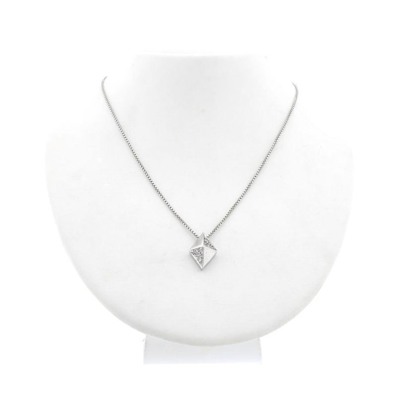 Image 6 of Silver diamond pendant with zirconia
