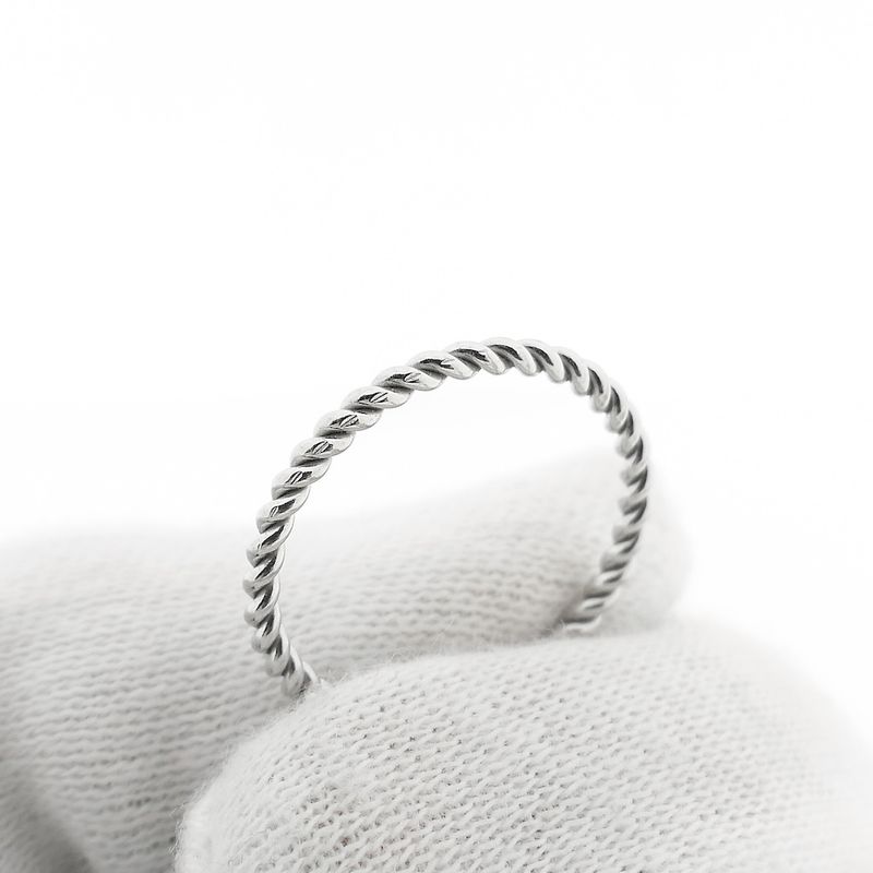 Image 5 of White gold twisted sliding ring