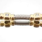 Image 9 of Two-tone gold fantasy link bracelet with diamonds; 2.85 ct.