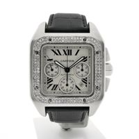 Cartier Santos 100 XL Chronograph 2740; Automatic watch with diamonds