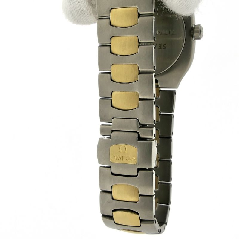 Image 7 of Omega Polaris 'Titane'; 18k. goud/stalen heren horloge