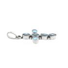 Image 4 of Silver cross pendant with light blue zirconia