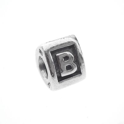 Image 1 of Pandora charm; Silver; Letter charm B