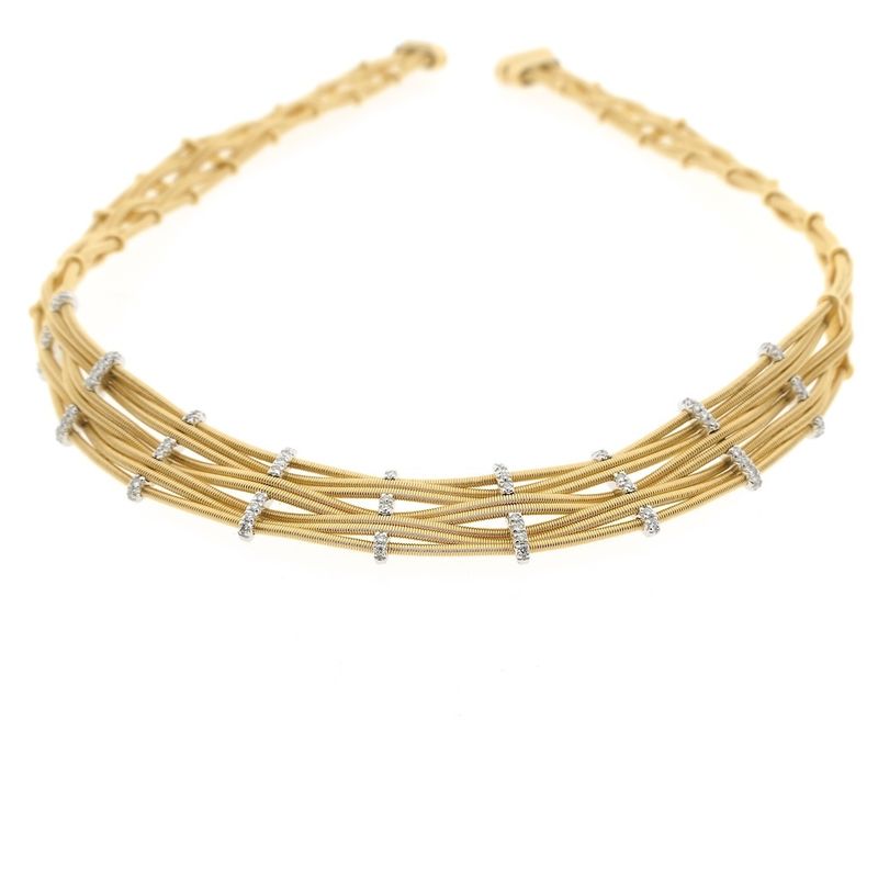 Image 9 of 18-karat gold necklace; choker with diamond; 0.31 ct. | 40 cm | Marco Bicego