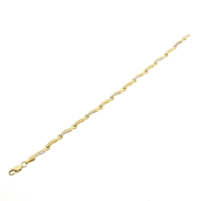 Image 9 of Gold link bracelet with zirconia | 17.5 cm