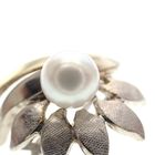 Image 5 of Vintage two-tone gold clip-on earrings with pearls