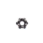 Image 4 of Pandora charm; Silver; Dark Flower