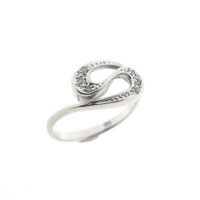Image 1 of White gold ring with diamond; 0.03 ct