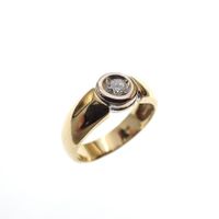 Gold solitaire ring with diamond 0.17 ct.