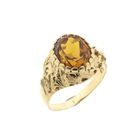 Image 1 of Gold ring with synthetic orange sapphire
