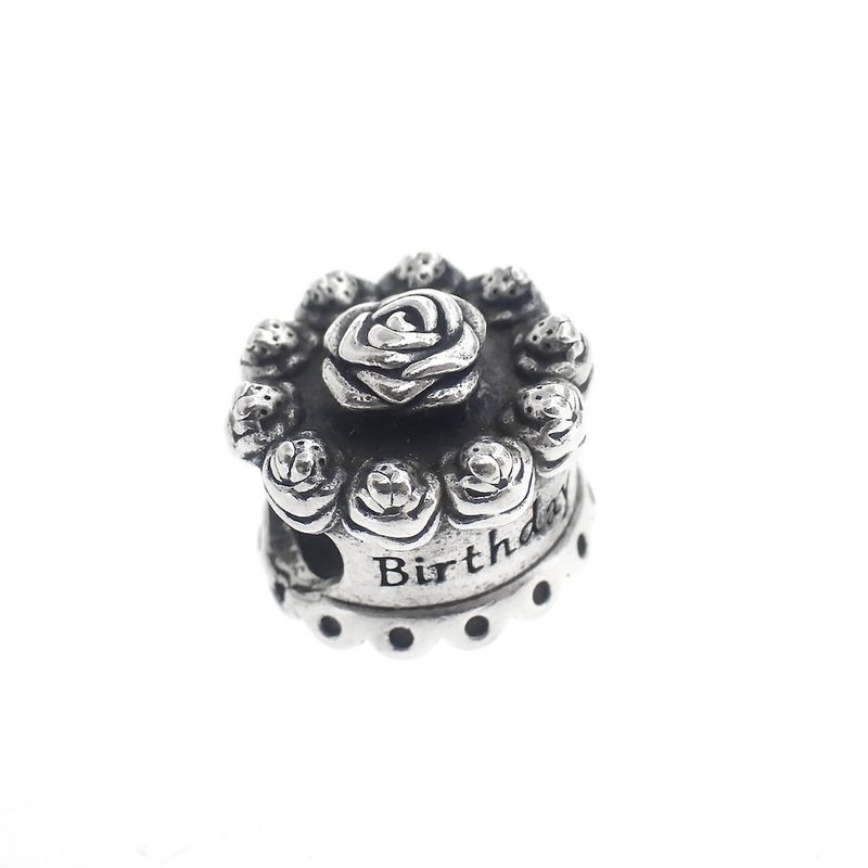 Image 4 of Pandora charm; Silver; Happy Birthday