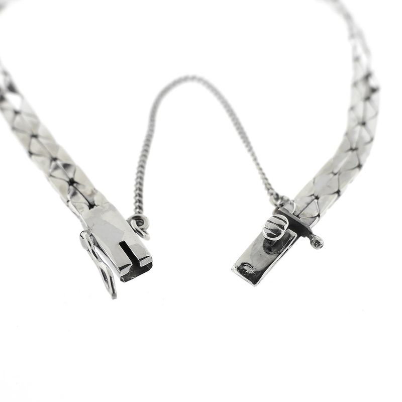 Image 6 of White gold cobra link bracelet with diamonds