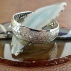 Image 6 of Silver wide link bracelet; Rhodium plated | 19 cm