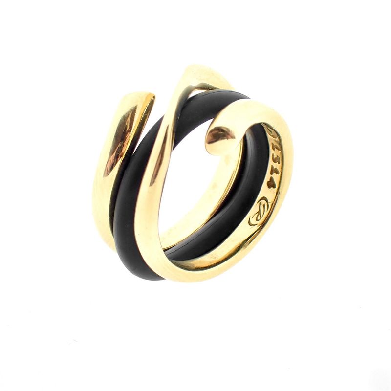Image 7 of Two-tone gold 3-piece ring; Georg Jensen