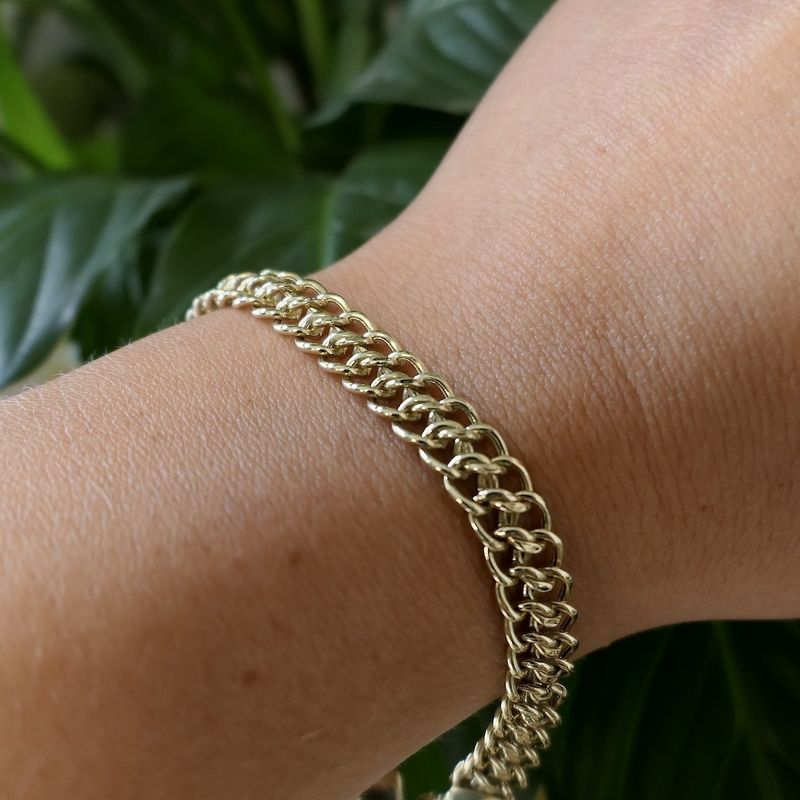 Image 2 of Gold French gourmet link bracelet