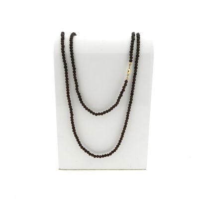 Image 1 of Glass bead necklace/saucer with gold clasp; Antique/vintage | 116 cm