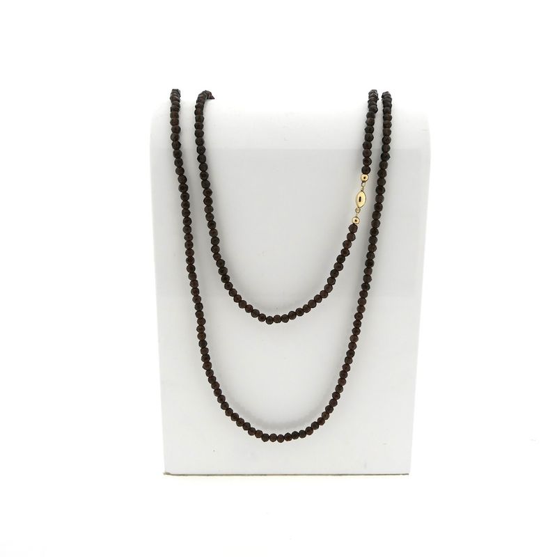 Image 1 of Glass bead necklace/saucer with gold clasp; Antique/vintage | 116 cm