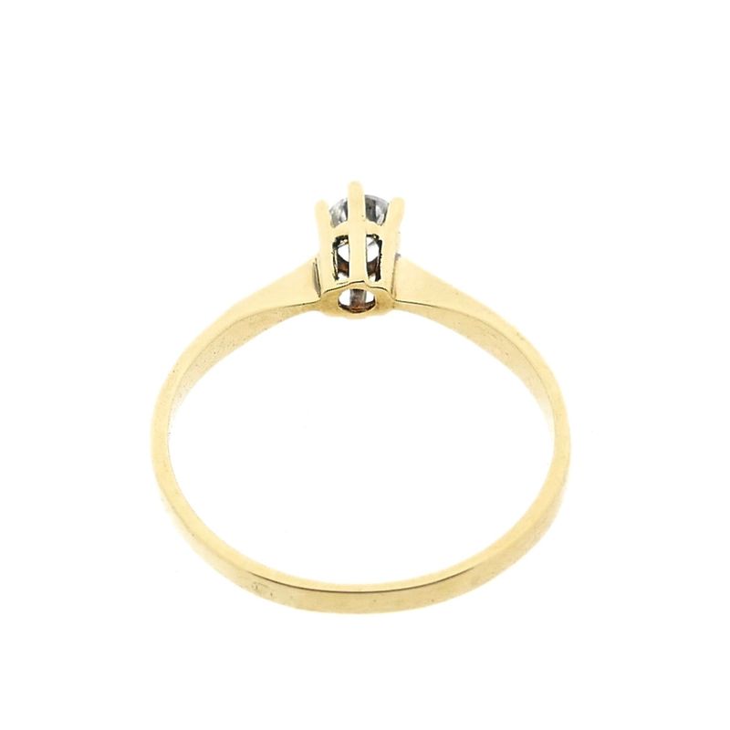 Image 5 of Golden solitaire ring with zirconia