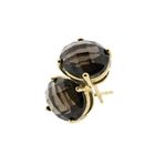 Image 4 of 9 crt. stud earrings with smoky quartz