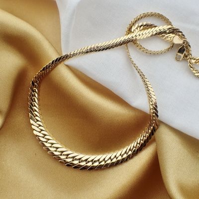 Image 2 of Gold gourmet link necklace | 45 cm