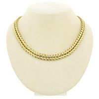 Gold flat foxtail link necklace | 40.5 cm