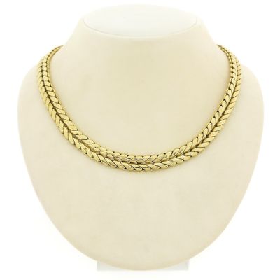 Image 1 of Gold flat foxtail link necklace | 40.5 cm
