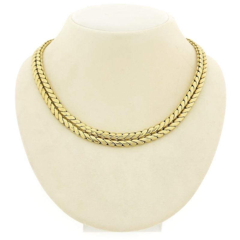 Image 1 of Gold flat foxtail link necklace | 40.5 cm