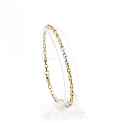 Image 1 of Two-tone gold anchor link bracelet