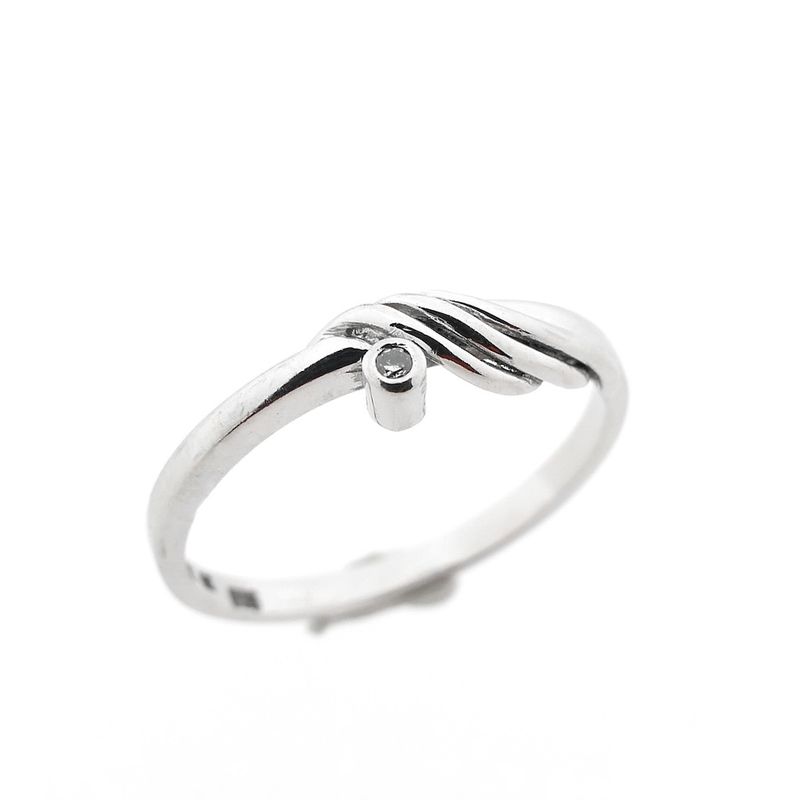 Image 5 of White gold ring with diamond 0.01 ct.