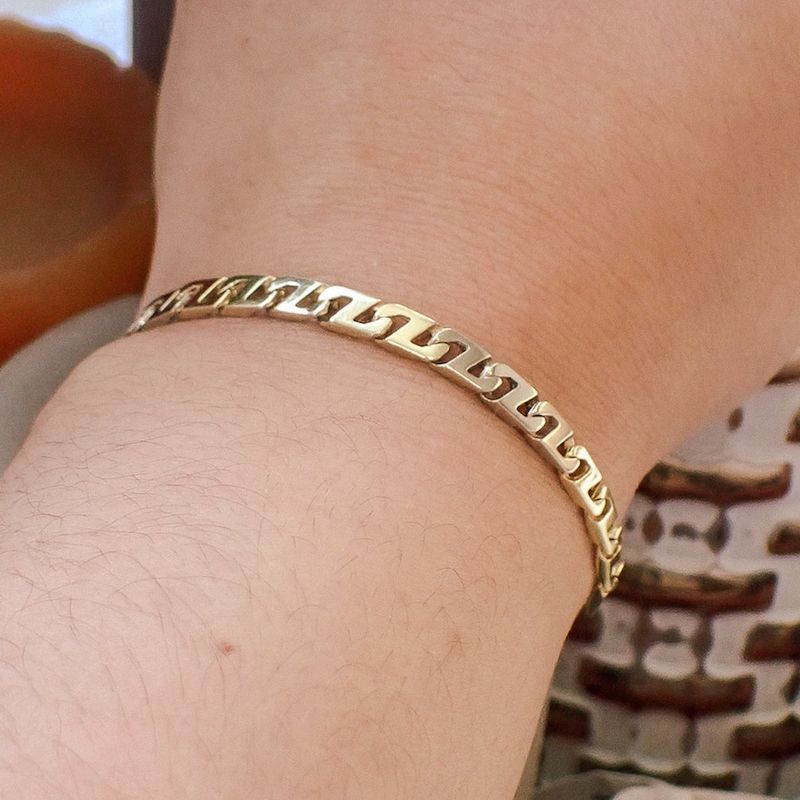 Image 4 of Two-tone gold fantasy link bracelet | 21.5 cm