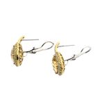 Image 7 of 18 ct. Gold stud earrings with citrine and diamond | 0.24 ct.