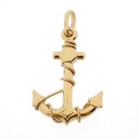 Gold pendant of an anchor